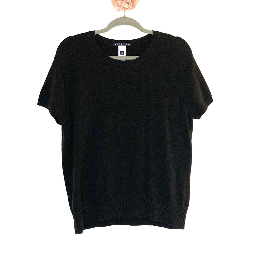 ‼️$5 add-on‼️ Gap Plus Size Short Sleeve Black Sweater sz XXL